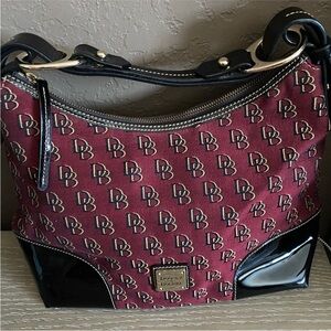 Dooney & Bourke Burgundy and Black Shoulder Bag